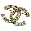 Chanel Gold Rhinestone Brooch