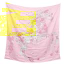 Grand foulard en soie jaune Hermes - Hermès