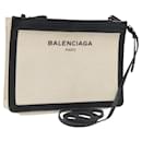 BALENCIAGA Shoulder Bag Canvas Leather White Black 339937 Auth bs21563 - Balenciaga
