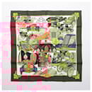 Hermès Carré 90 "ST.CHRISTOPHE ET L’ENFANT JESUS" 100% Silk Scarf in Burgundy