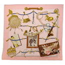 Hermès Carré 90 "Memoire d'Hermes" 100% Silk Scarf in Pink