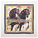 Hermès Carré 90 "HARNAIS DE COEUR" 100% Silk Scarf in Black