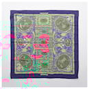 Hermès Carré 90 "LA PRESENTATION" 100% Silk Scarf in Navy Blue