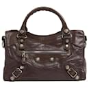 Balenciaga Sac City Medium Taupe Brown Leather Silver Hardware City Hand Bag