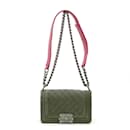 Chanel Boy Chanel Velour Leather Shoulder Bag