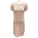 Amina Rubinacci White / Orange Bianco Arancio Grigio Short Sleeved Cotton Tweed Dress - Autre Marque
