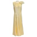 Roland Mouret Pale Yellow Sequined Flared Midi Dress