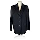 Loredana Del Monte Vintage Black Wool Single Breasted Blazer 52 IT - Autre Marque