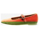 Orange Mary Jane flats - size UK 6 - Autre Marque