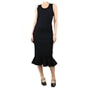 Black ruffled-trim midi dress - size M - JW Anderson