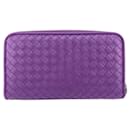 Bottega Veneta Intrecciato Long Wallet in Purple