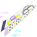Hermès White Bouclerie Moderne Plumetis Silk Twilly Scarf