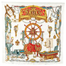 Hermès White Musee Silk Scarf