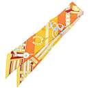 Hermès Orange Brides et Gris-Gris Silk Twilly Scarf
