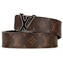 Cinto reversível em monograma marrom Louis Vuitton Initiales