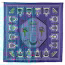 Hermès Blue Huile Rafraichissante a L Usage de la Toilette Parfumee Silk Scarf