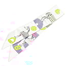 Hermès White Garde Robe Pop Charms Twilly Silk Scarf