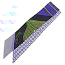 Hermès Blue Clic Clac Modern Cannage Silk Twilly Scarf