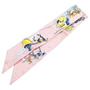 Hermès Pink Space Derby Twilly Silk Scarf