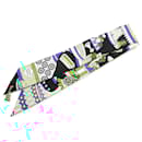 Hermès Black La Patisserie Francaise Silk Twilly Scarf