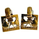 Celine Gold Plated Clip Earrings - Céline