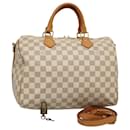 LOUIS VUITTON Damier Azur Speedy Bandouliere 30 Hand Bag 2way N41052 Auth BD264A - Louis Vuitton