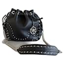 Dior bag in black leather and Swarovski rhinestones