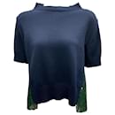 Sacai Navy / Green Floral Print Knit Pullover
