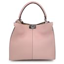 Selleria Pink Leather Peekaboo X-Lite Medium Top Handle Bag - Fendi