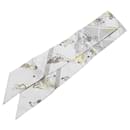Hermès Gray Ex-Libris Les Parisiennes Twilly Silk Scarf