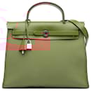 Hermès Red Toile Herbag Zip 31