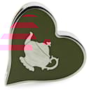 Hermès Red Palladium Plated Tea Time Heart Twilly Ring