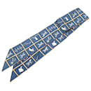 Hermès Blue Couvertures et Tenues de Jour Silk Twilly Scarf