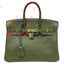 HERMES BIRKIN 25 SWIFT LEATHER RED 2020 HAND BAG PURSE - Hermès