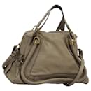 Chloe Paraty Hand Bag Leather 2way Beige Gold Auth 114730 - Chloé