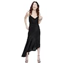Raey Black Silk Asymmetric Hem Bias Cut Slip Dress - Autre Marque