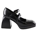Black leather heels - Autre Marque