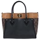 Louis Vuitton Monogram On My Side Handbag in Navy and Camel M53823