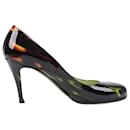 Christian Louboutin Black/Brown Glitter Patent Simple Pumps Size 37