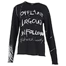  Balmain Graphic Print Long Sleeve T-shirt in Black Cotton