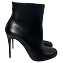  Christian Louboutin Pumppie 100 Ankle Boots in Black Calf Leather