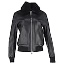 Mr. P Shearling-Trimmed Bomber Jacket in Black Leather - Autre Marque