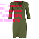  Alexander Mcqueen 3/4 Sleeve Cowl Neck Knee-Length Dress in Red Wool