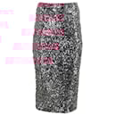  Rotate Birger Christensen Sequined Midi Pencil Skirt in Pink Polyester - Autre Marque