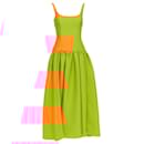 Emilia Wickstead Galen orange cloque fit flare midi dress - Autre Marque