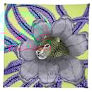 HERMES BAOBAB CAT ARDMORE ARTISTS 90 SILK SCARF YELLOW - Hermès