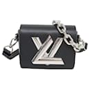 NINE RARE LOUIS VUITTON TWIST LOCK XL BLACK EPI LEATHER HANDBAG - Louis Vuitton