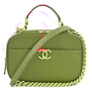 Chanel Red Caviar Leather Handbag