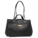 CHANEL Bicolore Hand Bag Lamb Skin 2way Black CC Auth PP240A - Chanel