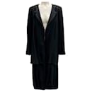 Partow Black Double Layer Silk Mid-Length Coat - Autre Marque